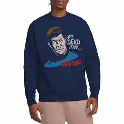 Star Trek Unisex Adult He's Dead Jim Sweatshirt - L, Navy