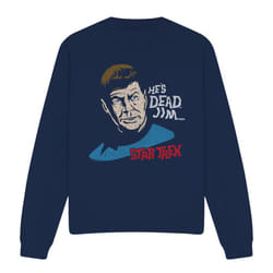 Star Trek Unisex Adult He's Dead Jim Sweatshirt - XL, Navy