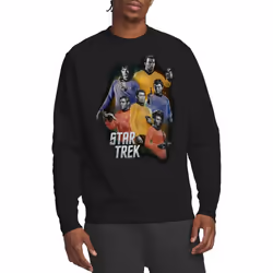Star Trek Unisex Adult Galaxy Glow Sweatshirt - XXL, Black