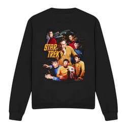 Star Trek Unisex Adult At the Controls Sweatshirt - XXL, Black
