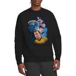 Star Trek Unisex Adult Among the Stars Sweatshirt - XXL, Black
