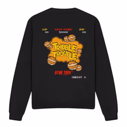 Star Trek Unisex Adult Tribble Trouble Sweatshirt - XXL, Black