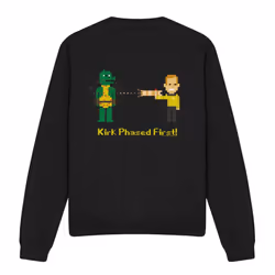 Star Trek Unisex Adult Kirk Phased First Sweatshirt - M, Black