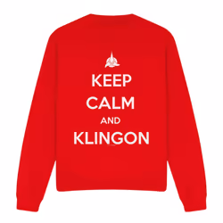 Star Trek Unisex Adult Calm Klingon Sweatshirt - S, Red