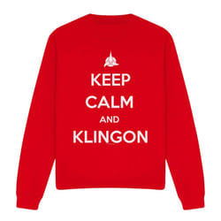 Star Trek Unisex Adult Calm Klingon Sweatshirt - S, Red
