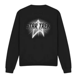Star Trek Unisex Adult Glow Logo Sweatshirt - S, Black