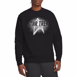 Star Trek Unisex Adult Glow Logo Sweatshirt - S, Black