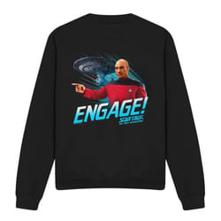 Star Trek Unisex Adult Engage Sweatshirt - S, Black