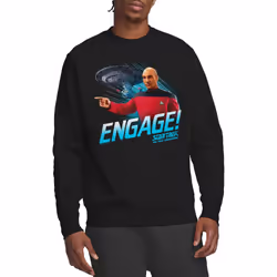 Star Trek Unisex Adult Engage Sweatshirt - S, Black