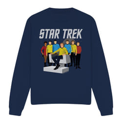 Star Trek Unisex Adult Vector Crew Sweatshirt - S, Navy