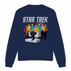 Star Trek Unisex Adult Vector Crew Sweatshirt - XXL, Navy