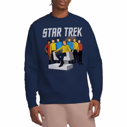 Star Trek Unisex Adult Vector Crew Sweatshirt - XXL, Navy