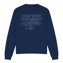Star Trek Unisex Adult The Next Generation Enterprise Sweatshirt - S, Navy