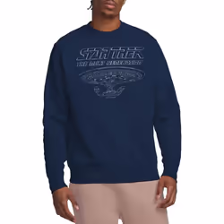 Star Trek Unisex Adult The Next Generation Enterprise Sweatshirt - S, Navy