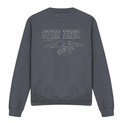 Star Trek Unisex Adult The Original Series Enterprise Sweatshirt - S, Charcoal