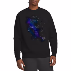 Star Trek Unisex Adult Captain Kirk Constellations Sweatshirt - S, Black