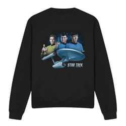 Star Trek Unisex Adult Main Three Sweatshirt - XL, Black