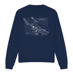 Star Trek Unisex Adult Enterprise Print Sweatshirt - XL, Navy