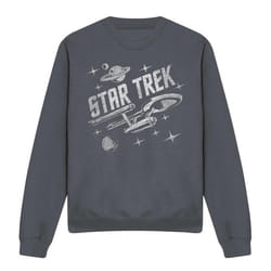 Star Trek Unisex Adult Through Space Sweatshirt - M, Charcoal