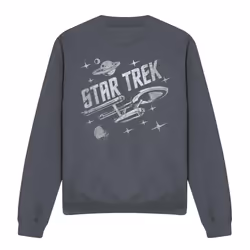 Star Trek Unisex Adult Through Space Sweatshirt - XXL, Charcoal