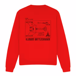 Star Trek Unisex Adult D7 Diagram Sweatshirt - M, Red