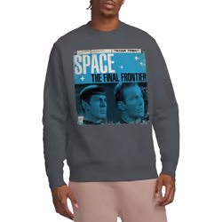 Star Trek Unisex Adult Final Frontier Cover Sweatshirt - XL, Charcoal