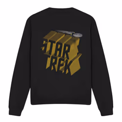 Star Trek Unisex Adult 3D Logo Sweatshirt - S, Black