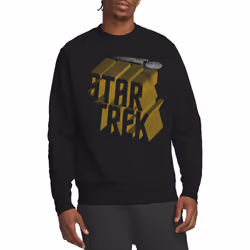 Star Trek Unisex Adult 3D Logo Sweatshirt - S, Black