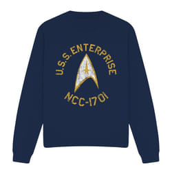Star Trek Unisex Adult Collegiate Sweatshirt - S, Navy