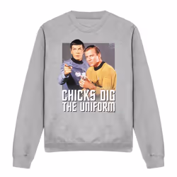 Star Trek Unisex Adult Chicks Dig Sweatshirt - L, Sport Heather