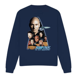 Star Trek Unisex Adult Next Generation Crew Sweatshirt - M, Navy