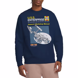 Star Trek Unisex Adult Enterprise Manual Sweatshirt - S, Navy
