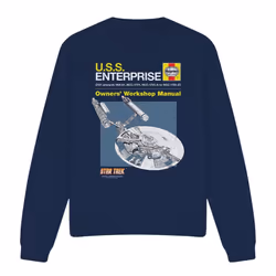 Star Trek Unisex Adult Enterprise Manual Sweatshirt - XL, Navy