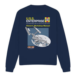 Star Trek Unisex Adult Enterprise Manual Sweatshirt - XL, Navy