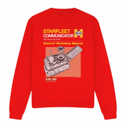 Star Trek Unisex Adult Comm Manual Sweatshirt - L, Red