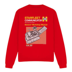 Star Trek Unisex Adult Comm Manual Sweatshirt - L, Red