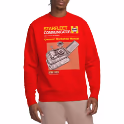 Star Trek Unisex Adult Comm Manual Sweatshirt - L, Red