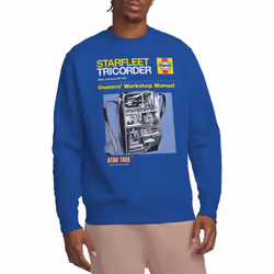 Star Trek Unisex Adult Tricorder Manual Sweatshirt - XL, Royal Blue