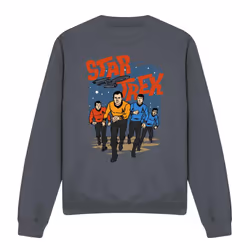 Star Trek Unisex Adult Run Forward Sweatshirt - M, Charcoal