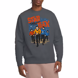 Star Trek Unisex Adult Run Forward Sweatshirt - M, Charcoal