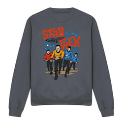 Star Trek Unisex Adult Run Forward Sweatshirt - L, Charcoal