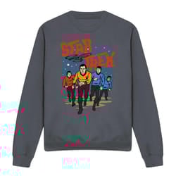 Star Trek Unisex Adult Run Forward Sweatshirt - XL, Charcoal