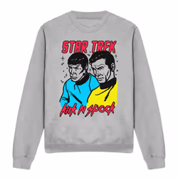Star Trek Unisex Adult Kirk & Spock Sweatshirt - S, Sport Heather