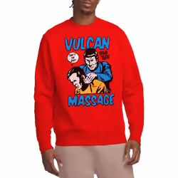 Star Trek Unisex Adult Massage Sweatshirt - L, Red