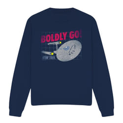 Star Trek Unisex Adult Boldly Go Sweatshirt - S, Navy