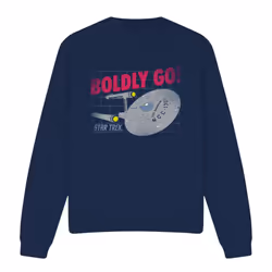 Star Trek Unisex Adult Boldly Go Sweatshirt - M, Navy