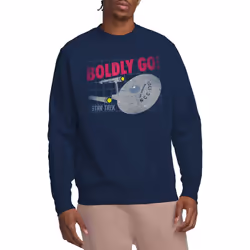 Star Trek Unisex Adult Boldly Go Sweatshirt - M, Navy
