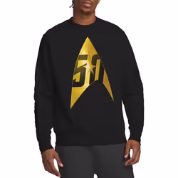 Star Trek Unisex Adult 50th Anniversary Delta Sweatshirt - L, Black
