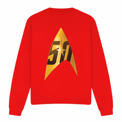 Star Trek Unisex Adult 50th Anniversary Delta Sweatshirt - S, Red