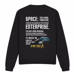 Star Trek Unisex Adult Intro Sweatshirt - M, Black